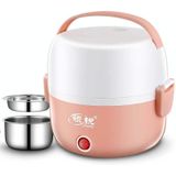 LINGRUI Multi-functie elektrische lunchbox elektrische verwarming isolatie koken mini rijstkoker  CN Plug  Specificatie: Dubbele laag (roze)