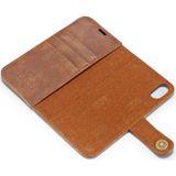 CGI MING voor iPhone X Crazy Horse textuur horizontale Flip afneembare magnetische beschermhoes met houder & Card Slots & Wallet(Brown)