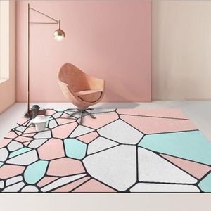 Modern Abstract Geometric Living Room Rug Coffee Table Cushion  Size: 80x160cm