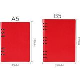 Business Kladblok losse blad verwisselbare innerlijke notebook verdikte dagboek boek  kleur: A5 rood