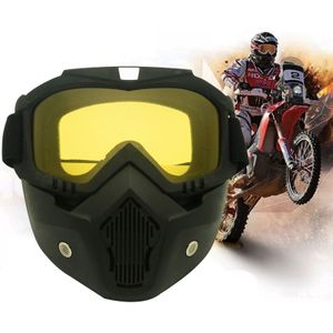 Motorfiets Off-road helm masker afneembare winddicht bril Glasses(Yellow)