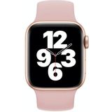 Voor Apple Watch Series 7 45mm / 6 & SE & 5 & 4 44mm / 3 & 2 & 1 42mm Solid Color Elastic Silicone Replacement Wrist Strap Watchband  Maat: L 156mm (Grijs Roze)