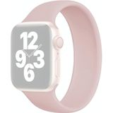 Voor Apple Watch Series 7 45mm / 6 & SE & 5 & 4 44mm / 3 & 2 & 1 42mm Solid Color Elastic Silicone Replacement Wrist Strap Watchband  Maat: L 156mm (Grijs Roze)