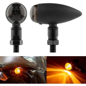 2 PCS KC805 Motorfiets Retro metaal Turn Signal Light (transparant zwart)