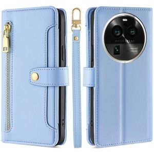 Voor OPPO Find X6 Pro 5G Sheep Texture Cross-body rits portemonnee lederen telefoonhoes