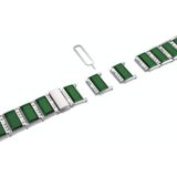 Xingyao-serie tweekleurige stalen band voor Apple Watch Series 6 & SE & 5 & 4 40mm / 3 & 2 & 1 38mm (Silver +Green)