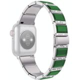 Xingyao-serie tweekleurige stalen band voor Apple Watch Series 6 & SE & 5 & 4 40mm / 3 & 2 & 1 38mm (Silver +Green)