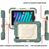 Schokbestendige PC + Siliconencombinatiecommissie Met Houder & Handriem & Schouderriem Voor iPad Mini 6 (Jade Green)