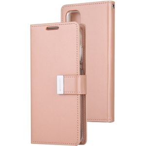 GOOSPERY RICH DIARY For Galaxy S20 PU + TPU Crazy Horse Texture Horizontal Flip Leather Case  with Card Slots & Wallet & Photo frame (Rose Gold)