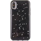 Voor iPhone X droom Sky stijl zwart Epoxy druipend + Star Glitter poeder zachte beschermende draagtas