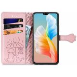 Voor Vivo S10 Pro Mooie Kat en Hond Embossing Patroon Horizontale Flip Lederen Case  met Houder & Card Slots & Portemonnee & Cartoon Sluiting & Lanyard (Rose Gold)