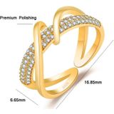 J357 Vergulde Inlaid Fashion Index Finger Ring (White Gold)