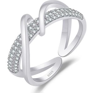 J357 Vergulde Inlaid Fashion Index Finger Ring (White Gold)