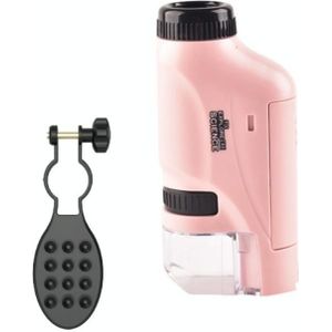 Kinderen Handheld Draagbare Laboratoriumapparatuur Microscope Speelgoed  Kleur: Lite + Bracket (Pink)