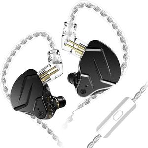 KZ ZSN PRO X Ring Iron Hybrid Drive Metal In-Ear Wired Oortelefoon  MIC-versie (Zwart)