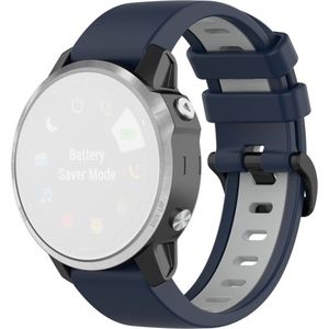 Voor Garmin Fenix 6S Siliconen tweekleurige band (Midnight Blue Gray)