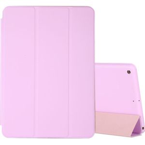 Voor iPad 10.2 horizontale flip smart lederen behuizing met drie opvouwbare houder (roze)