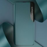 Voor Samsung Galaxy S7 Edge Side Display Magnetic Shockproof Horizontale Flip Lederen Case met houder (Paars)