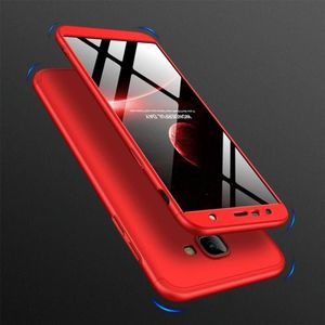 GKK drie stage splicing volledige dekking PC Case voor Samsung Galaxy J4 + (rood)