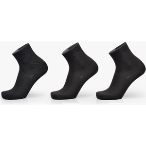 3 paren van bamboe Fiber mannen dubbele naald donkere bloem kleine vierkante sectie Business Tube sokken (zwart)