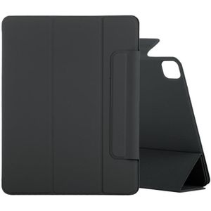 Horizontale Flip Ultra-dunne dubbelzijdige clip vaste gesp magnetische PU lederen case met drie-vouwen houder & slaap / Wake-up Functie Voor iPad Pro 12.9 inch (2020)(Zwart)