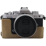 1/4 inch draad PU lederen camera Half case basis voor NIKON Z FC (Khaki)