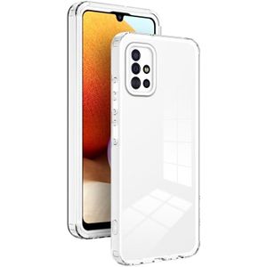 Voor Samsung Galaxy A71 4G 3 in 1 Clear TPU Color PC Frame Phone Case(White)