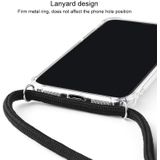 Vierhoek anti-val transparante TPU mobiele telefoon geval met Lanyard voor iPhone XS Max (rode abrikoos zwart)