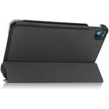 For Nokia T10 ENKAY Tri-fold Custer Texture Leather Smart Tablet Case(Grey)