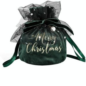 5 PCS Christmas Velvet Peace Fruit Gift Bag kerstversiering levert kinderen Candy Gift Bag (Groen)