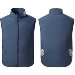 Koeling Heatstroke Preventie Outdoor Ice Cool Vest Overalls met Fan  Grootte: S (Royal Blue)