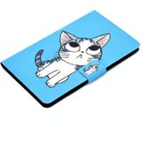 Voor Samsung Galaxy Tab A 8.0 (2019) T290 / T295 Voltage Painted Pattern Tablet PC Protective Leather Case met Bracket & Card Slots & Anti-skid Strip(Blue Cat)