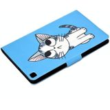 Voor Samsung Galaxy Tab A 8.0 (2019) T290 / T295 Voltage Painted Pattern Tablet PC Protective Leather Case met Bracket & Card Slots & Anti-skid Strip(Blue Cat)