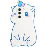Voor Samsung Galaxy S22 5G Crossbody Cartoon Silicone Phone Case (Unicorn)