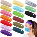 3 PCS Stretch Button Yoga Headband Can Hang Mask(Light Purple )