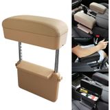 Universal Car PU Leder verpakt armleuning Box Cushion Auto Armsteun Box Mat met opbergdoos (Beige)