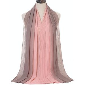 Kleurblokkerende verfrommelde lange print kleurverloop All Seasons universele zonnebrandcrme sjaal  afmeting: 180 x 70 cm (9 roze grijs)