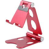 ROOSTAND R2 aluminiumlegering mobiele desktop Tablet beugel dubbele vouwen lui artefact  grootte: 6.4 x7x9cm (Rose Red)