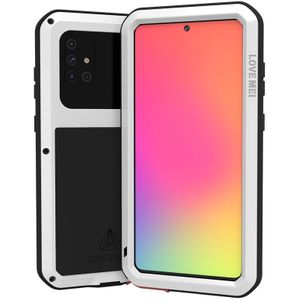 Voor Galaxy A71 LOVE MEI Metaal schokbestendig waterdichte stofdichte beschermhoes (wit)