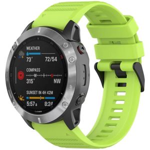 Voor Garmin Fenix 5X Sapphire 26mm Horizontale Textuur Siliconen Horlogeband met Removal Tool (Lime Groen)