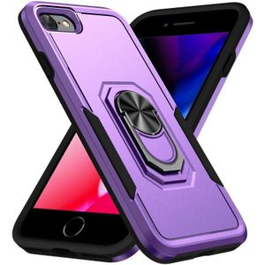 Pioneer Armor Heavy Duty PC + TPU Houder Telefoon Case voor iPhone SE 2020 / 8/7 (Purple Black)