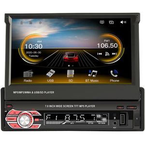 9601c HD 7 inch Handmatig intrekbare scherm Auto MP5-speler GPS Navigatie Bluetooth-radio  ondersteuningspiegel Link & FM & TF CARD & USB