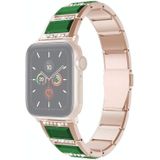 Xingyao-serie tweekleurige stalen band voor Apple Watch Series 6 & SE & 5 & 4 40mm / 3 & 2 & 1 38mm (Gold+Green)