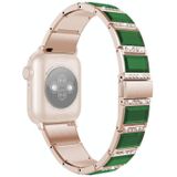 Xingyao-serie tweekleurige stalen band voor Apple Watch Series 6 & SE & 5 & 4 40mm / 3 & 2 & 1 38mm (Gold+Green)