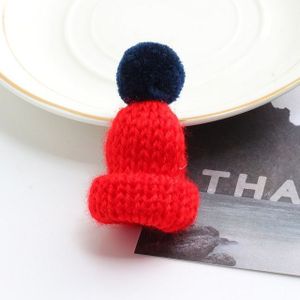 12PCS cute mini gebreide hairball Hat broche trui pinnen badge (rood)