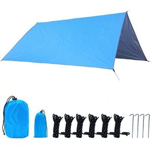 Outdoor Camping Levert Multifunctionele Camping Parasol Waterdichte En Vochtbestendige Mat Ultra-Light Sky Grootte: 300 x 300cm (Hemelsblauw)