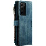 Voor Samsung Galaxy Note20 Ultra Caseme-C30 PU + TPU Multifunctionele Horizontale Flip Leren Case Met Houder & Card Slot & Portemonnee & Rits Pocket (Blauw)
