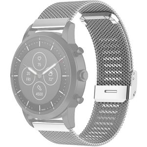 22mm Metal Mesh Polsband horlogeband voor Fossil Hybrid Smartwatch HR  Male Gen 4 Explorist HR  Male Sport(Silver)