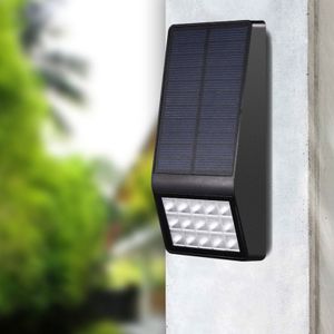 15 LEDs lichtregeling outdoor IP65 waterdichte zonne-energie tuin LED wand lamp (zwart)