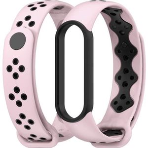 For Xiaomi Mi Band 6 / 5 Mijobs Sport Two-color TPU Watch Band(Pink+Black)